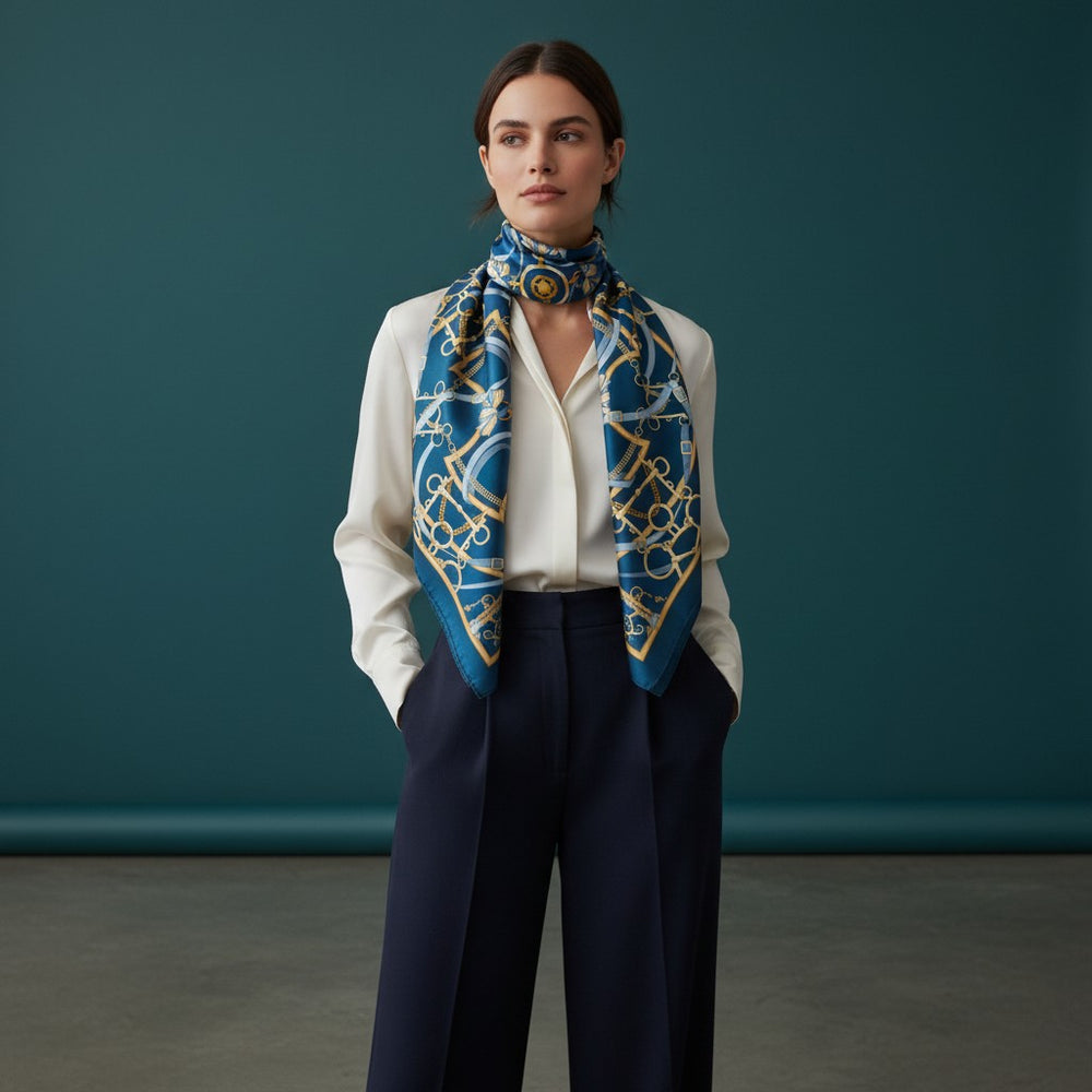 Heritage Ride 90 Twill Silk Scarf
