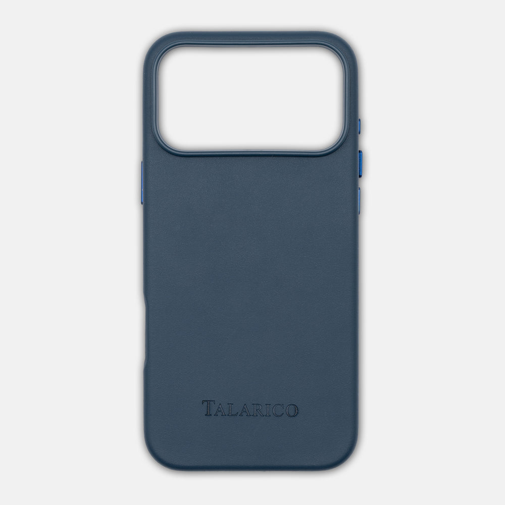 iPhone 17 Pro Max Leather Hard Case | Large-Scale Excellence | Blue