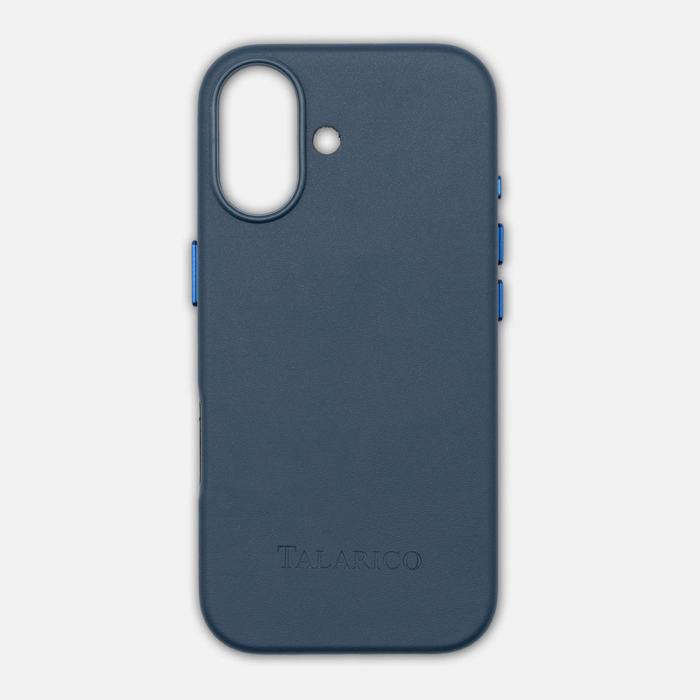 iPhone 17 Hard Leather Case | Excellence and Technology | Blue