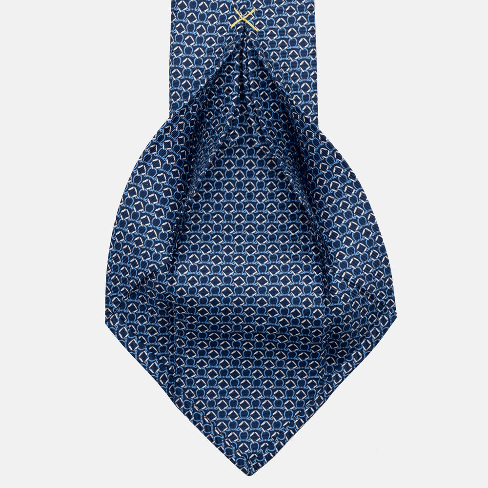 7-Fold Sartorial Tie in Pure Silk Sky Blue Micro Pattern - JA055946-1