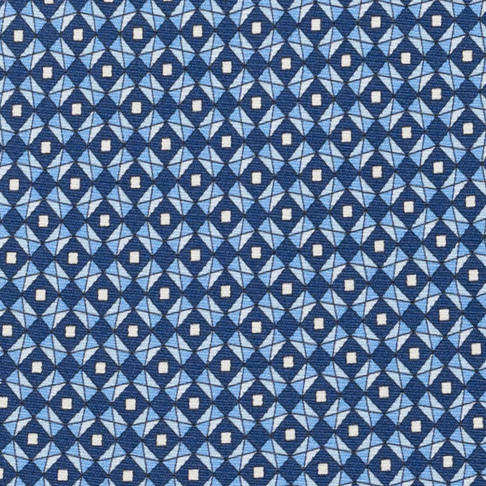 Cravatta 3 pieghe in Seta, Fantasia Geometrica, Azzurro - JA055920-4