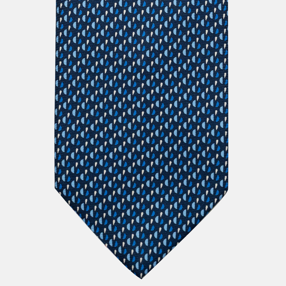 Cravatta 3 pieghe in Seta, Micro Fantasia, Blu Celeste - JA055921-1