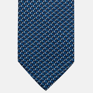 Cravatta 3 pieghe in Seta, Micro Fantasia, Blu Celeste - JA055921-1