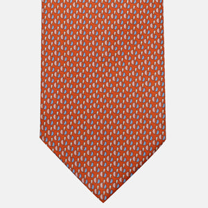 Cravatta 3 pieghe in Seta, Micro Fantasia, Arancione - JA055921-2