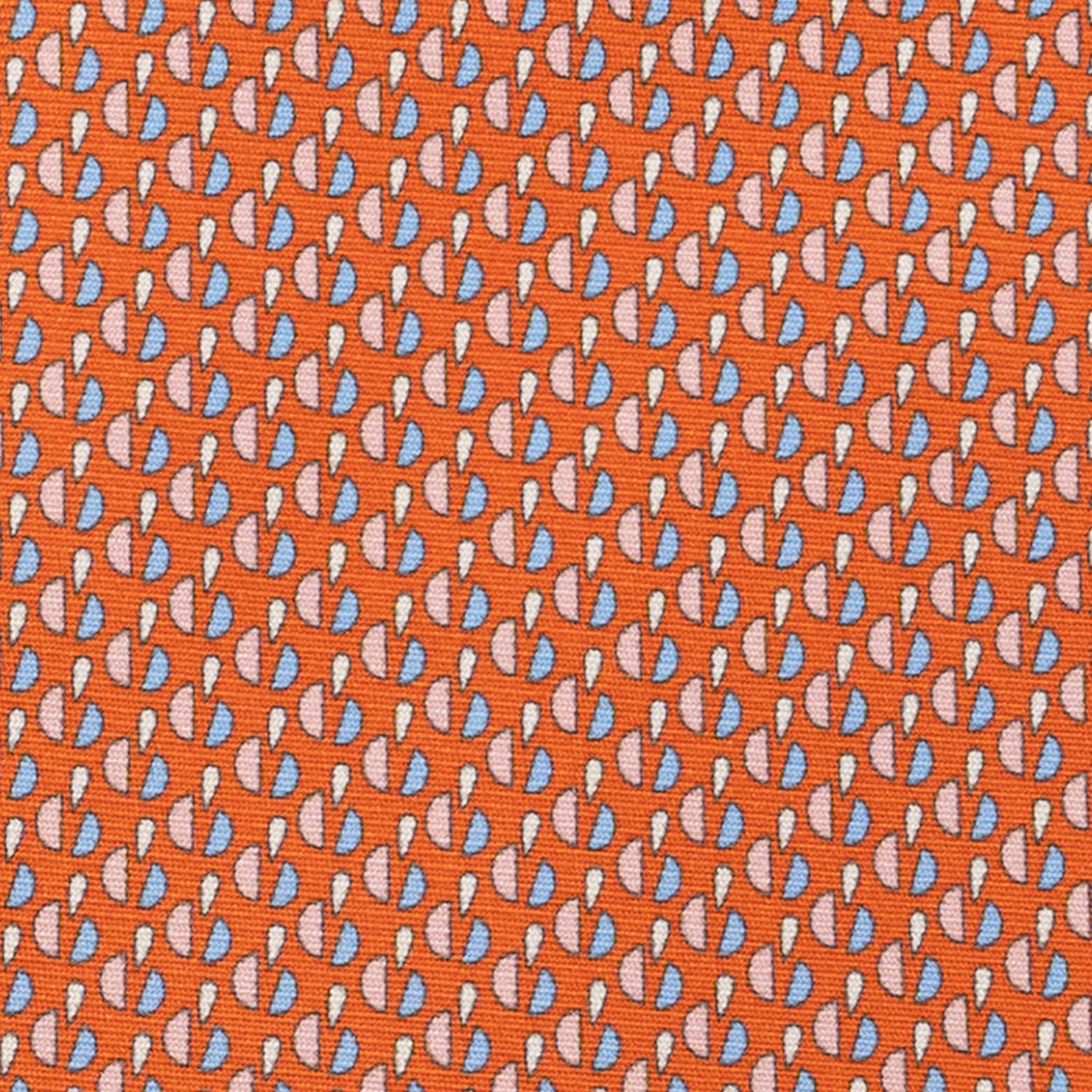 Cravatta 3 pieghe in Seta, Micro Fantasia, Arancione - JA055921-2