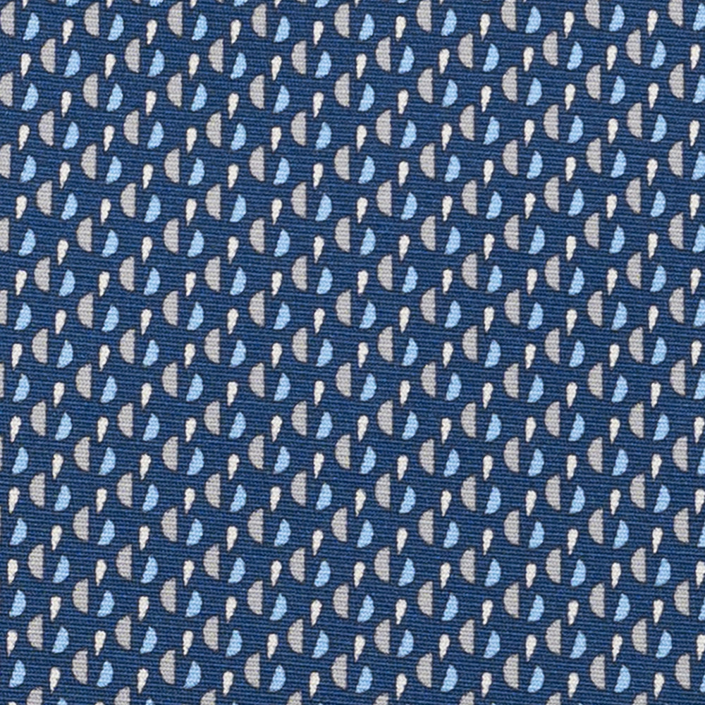 Cravatta 3 pieghe in Seta, Micro Fantasia, Blu Grigio - JA055921-3