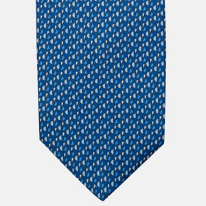Cravatta 3 pieghe in Seta, Micro Fantasia, Azzurro - JA055921-4