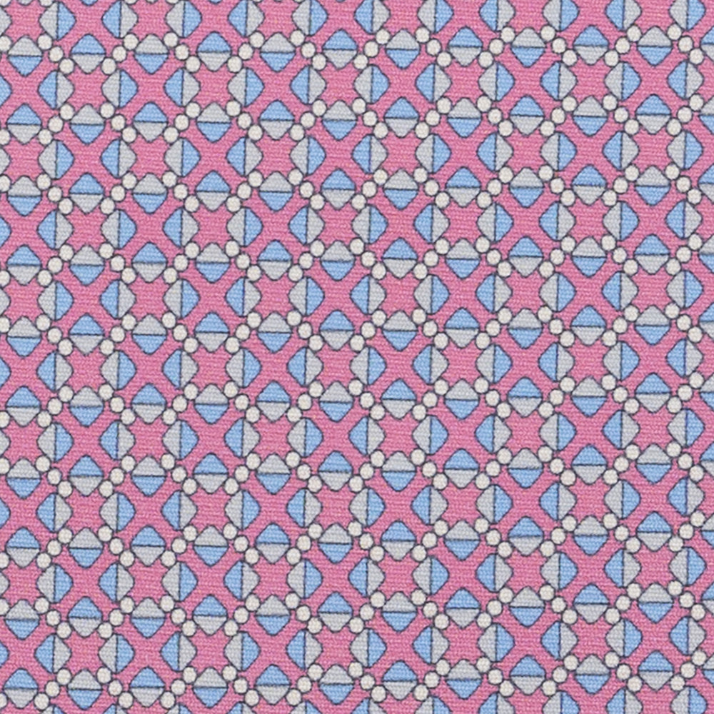 Cravatta 3 pieghe in Seta, Fantasia Geometrica, Rosa - JA055942-2