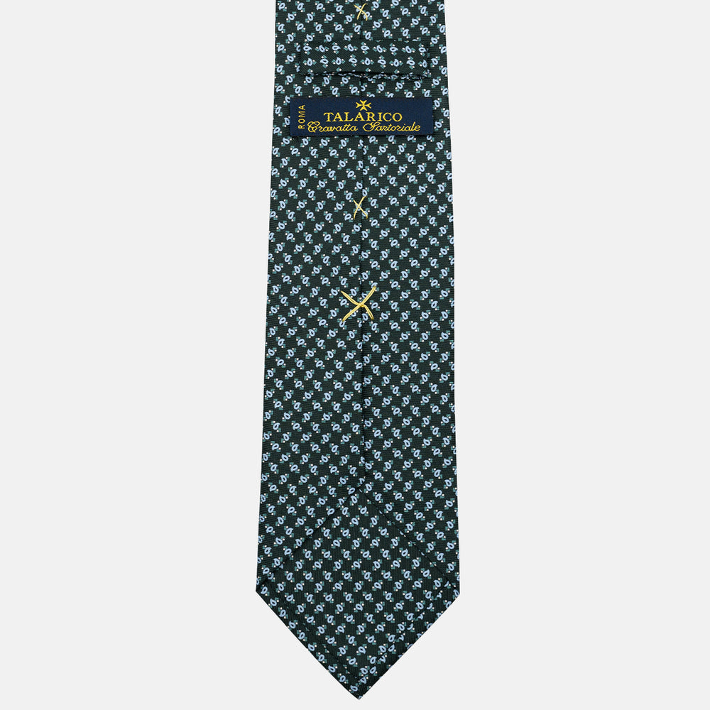 Cravatta 3 pieghe in Seta, Micro Fantasia, Verdone - JA055944-1