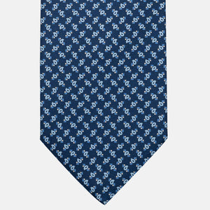 Cravatta 3 pieghe in Seta, Micro Fantasia, Azzurro - JA055944-2