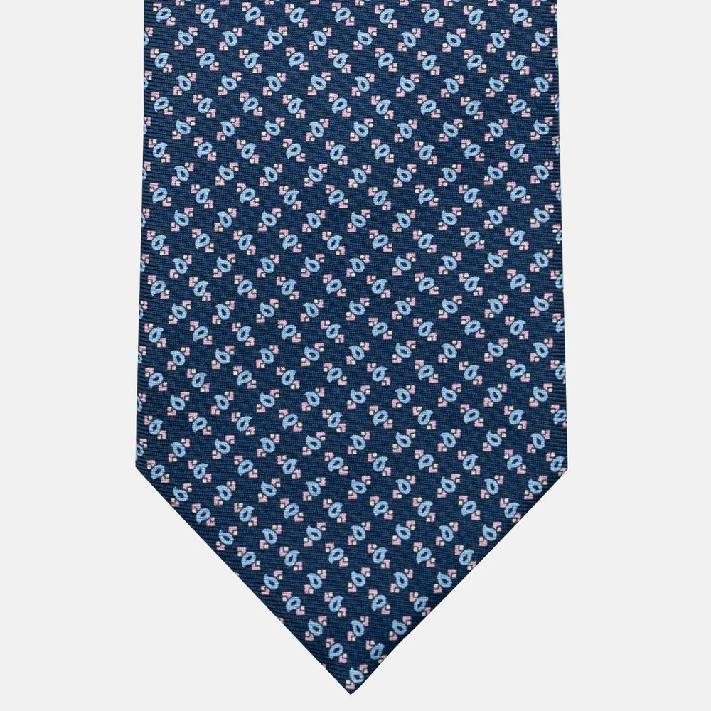 Cravatta 3 pieghe in Seta, Micro Fantasia, Azzurro Rosa - JA055944-3