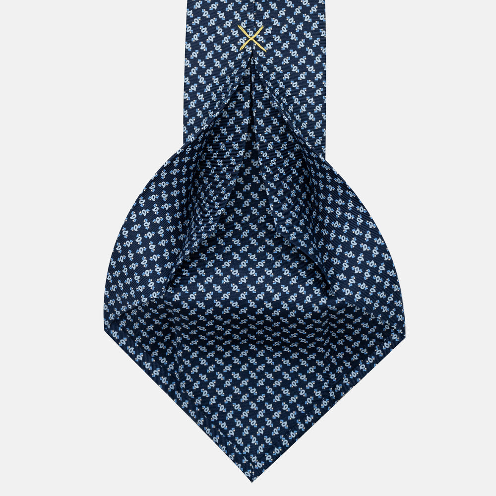 Cravatta 5 pieghe in seta Micro Fantasia Blu Celeste - JA055944-5