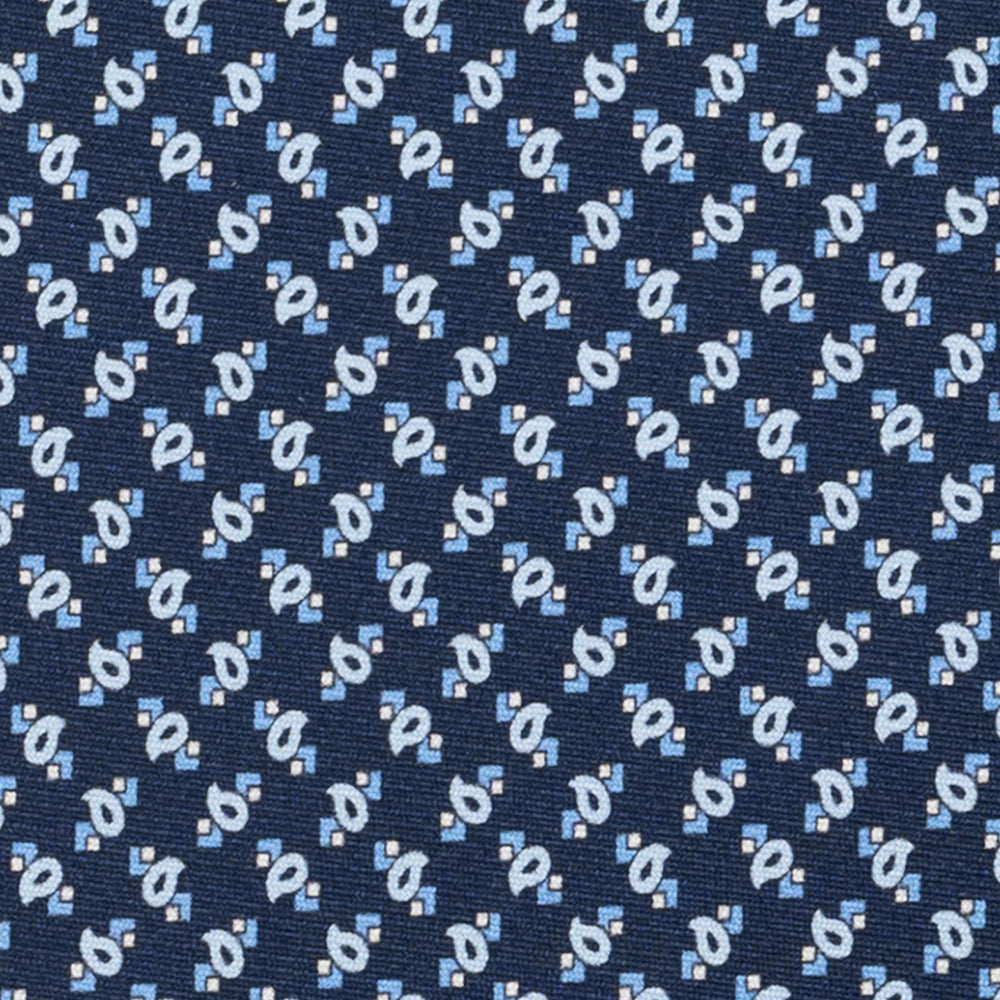 3-Fold Silk Tie, Micro Pattern, Light Blue - JA055944-5