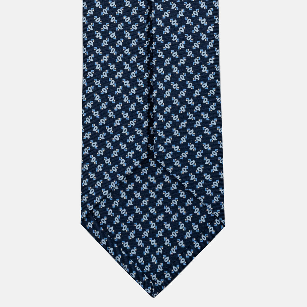 Cravatta 5 pieghe in seta Micro Fantasia Blu Celeste - JA055944-5