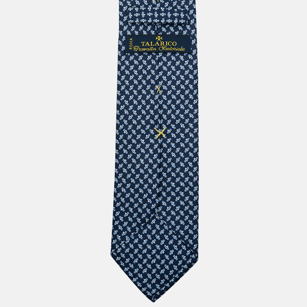 3-Fold Silk Tie, Micro Pattern, Light Blue - JA055944-5