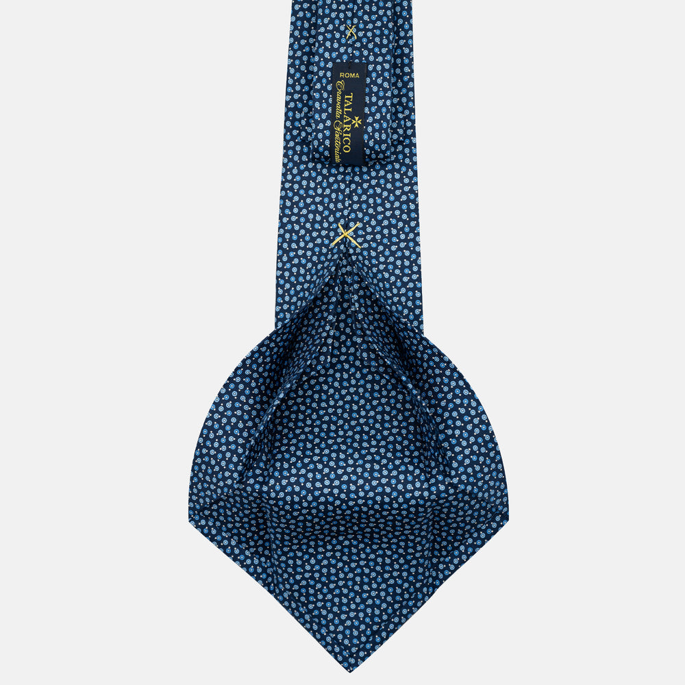 Cravatta 7 pieghe in seta Micro Fantasia Blu Celeste - JA055946-1