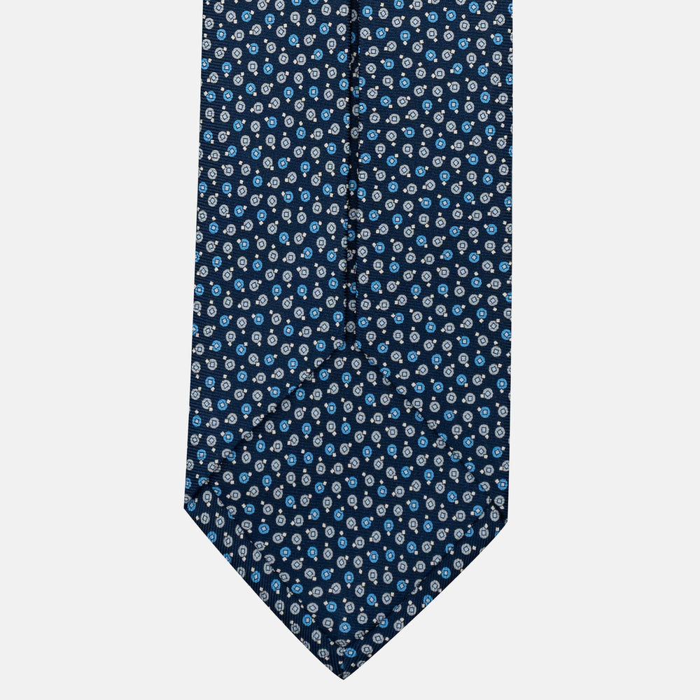 Cravatta 5 pieghe in seta Micro Fantasia Blu Grigio - JA055946-2