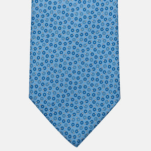 Cravatta 3 pieghe in Seta, Fantasia Geometrica, Celeste - JA055946-4