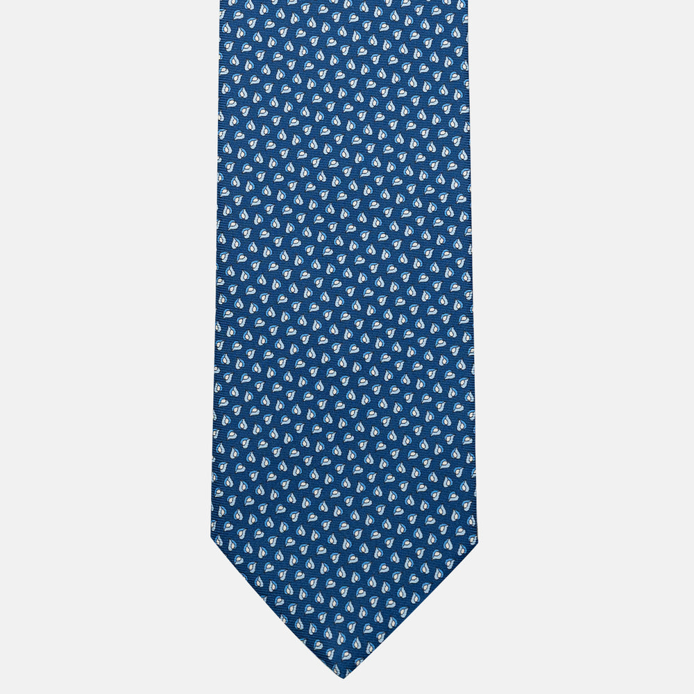 Cravatta 3 pieghe in Seta, Micro Fantasia, Azzurro Celeste - JA056125-13