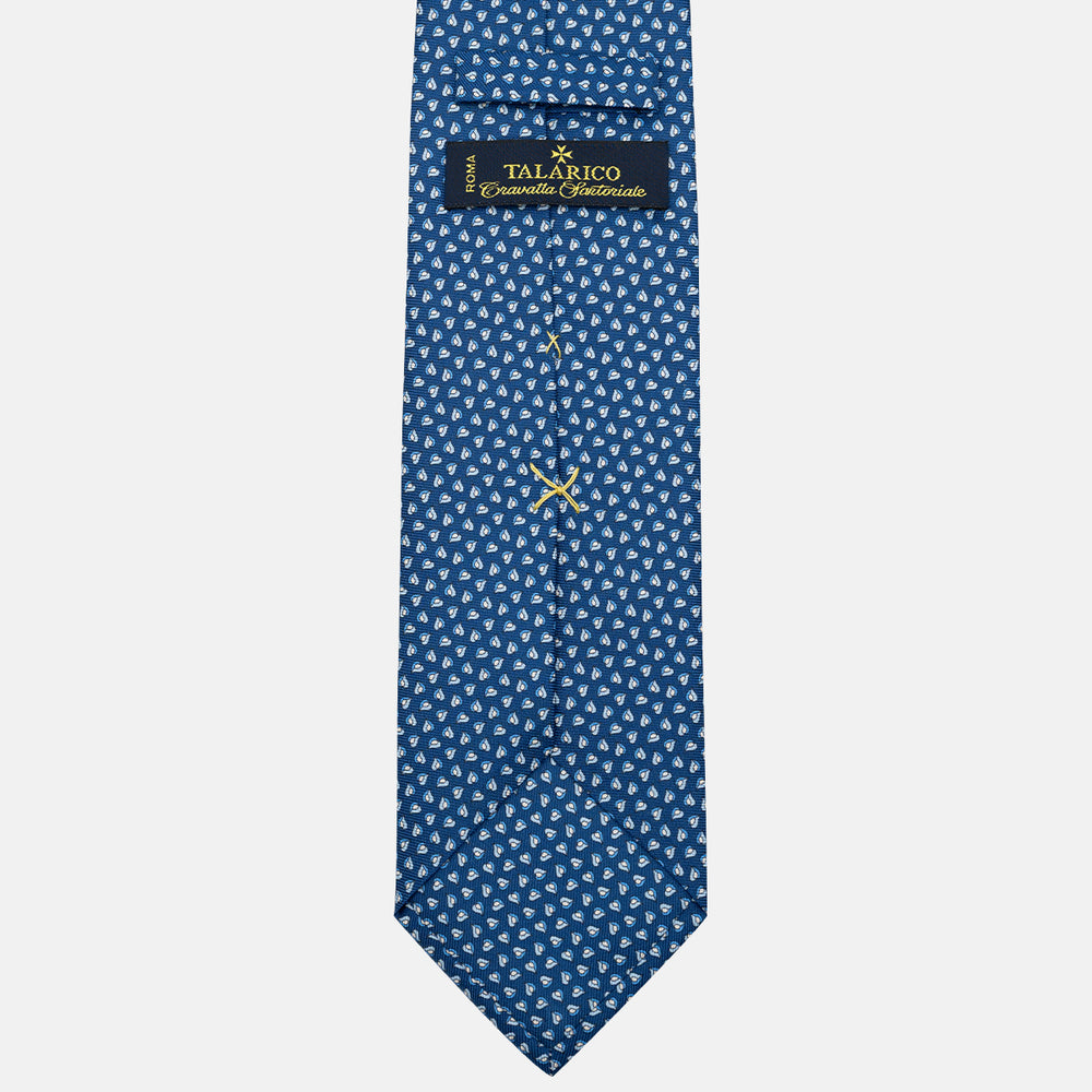 Cravatta 3 pieghe in Seta, Micro Fantasia, Azzurro Celeste - JA056125-13