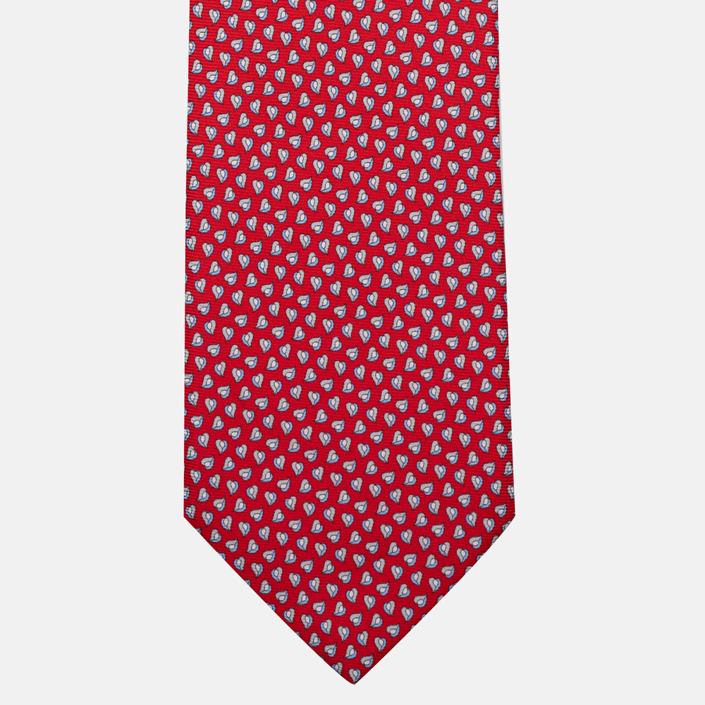 Cravatta 5 pieghe in seta Micro Fantasia Rosso - JA056125-4