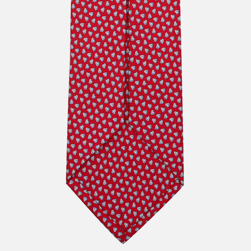 Cravatta 5 pieghe in seta Micro Fantasia Rosso - JA056125-4