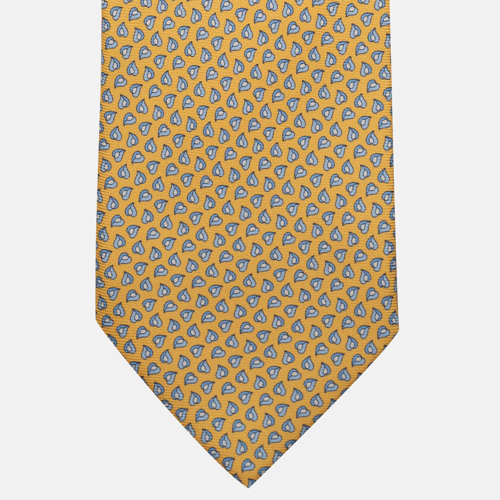 Cravatta 3 pieghe in Seta, Micro Fantasia, Giallo - JA056125-8