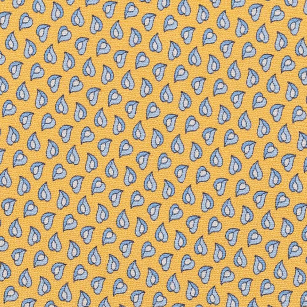 Cravatta 3 pieghe in Seta, Micro Fantasia, Giallo - JA056125-8