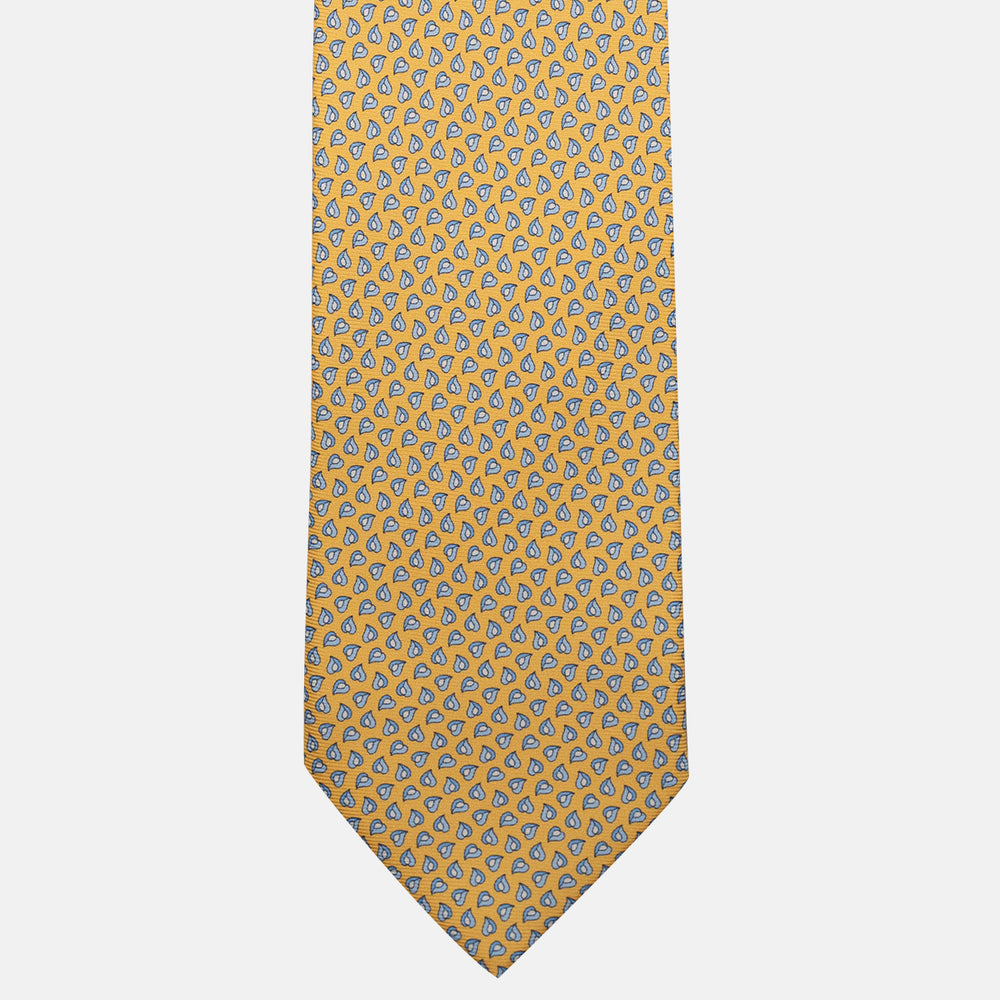 Cravatta 3 pieghe in Seta, Micro Fantasia, Giallo - JA056125-8