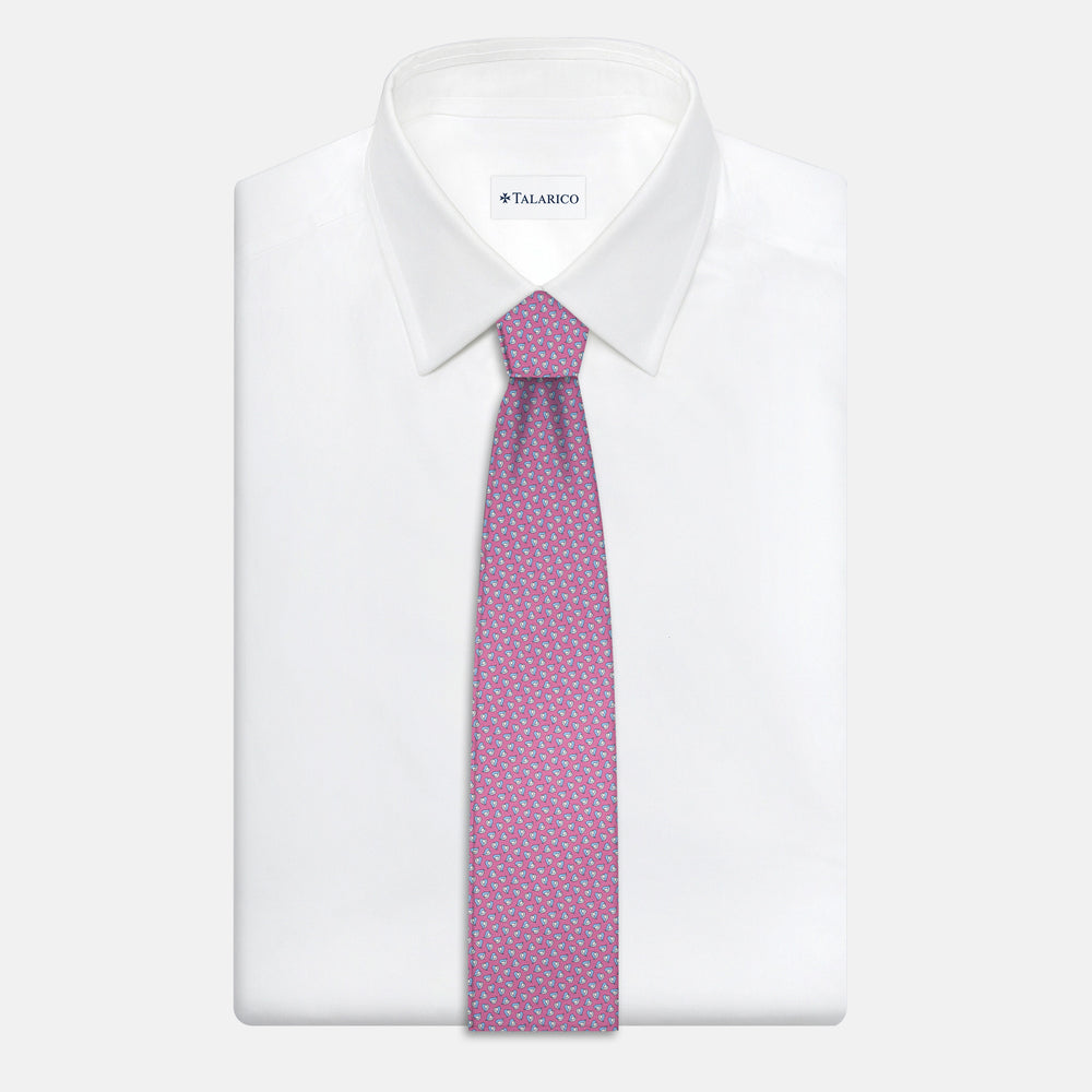 3-Fold Silk Tie, Micro Pattern, Pink - JA056125-9