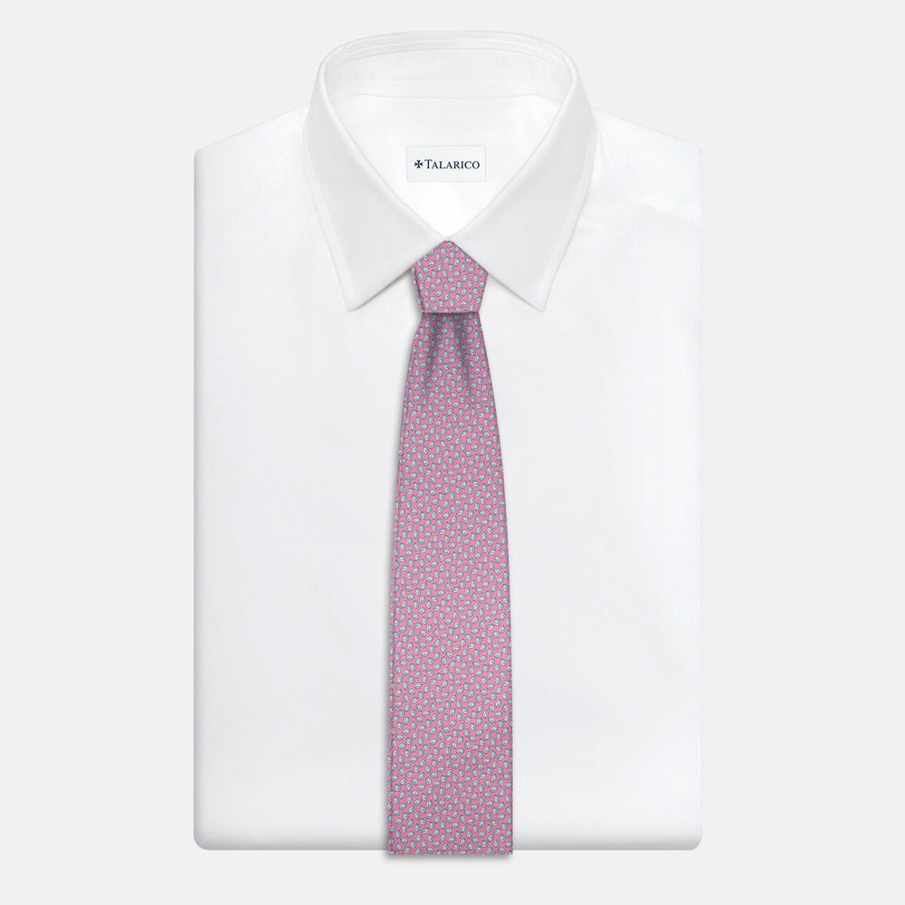 3-Fold Silk Tie, Micro Pattern, Pink - JA056126-6