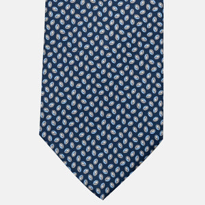 Cravatta 3 pieghe in Seta, Micro Fantasia, Blu Grigio - JA056126-9