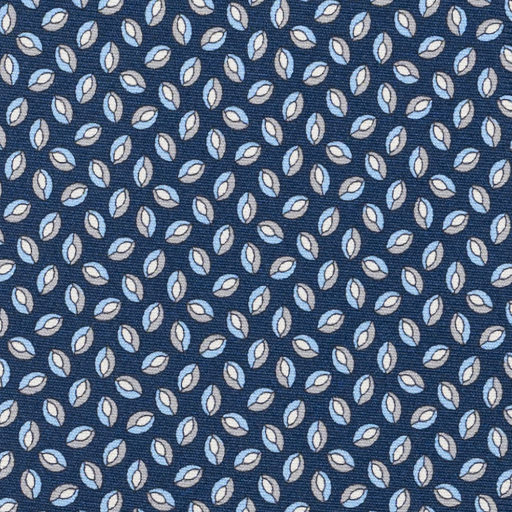 Cravatta 3 pieghe in Seta, Micro Fantasia, Blu Grigio - JA056126-9