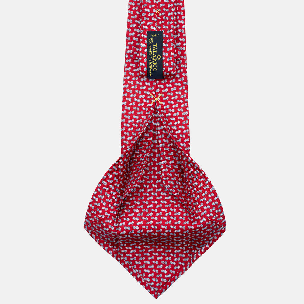 Cravatta 5 pieghe in seta Micro Fantasia Rosso Rosa - JA056126-9