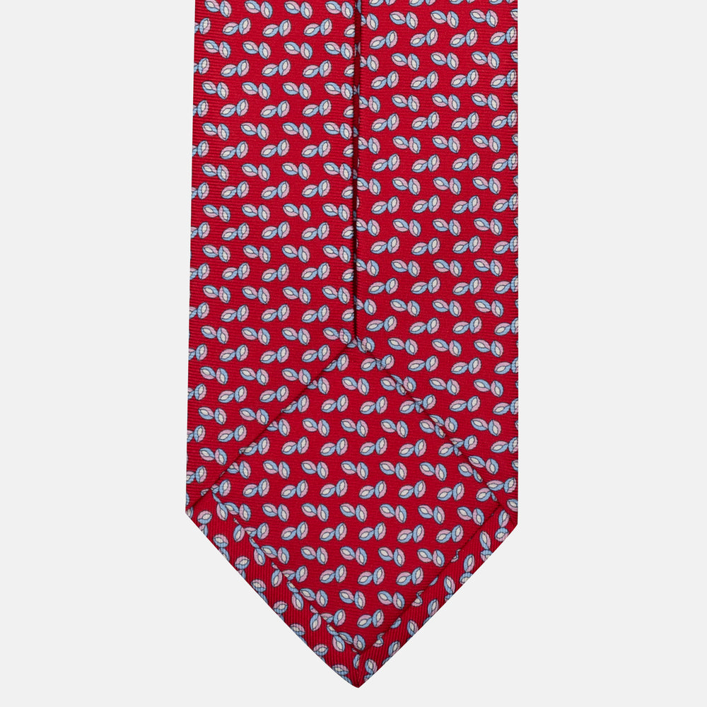 Cravatta 5 pieghe in seta Micro Fantasia Rosso Rosa - JA056126-9