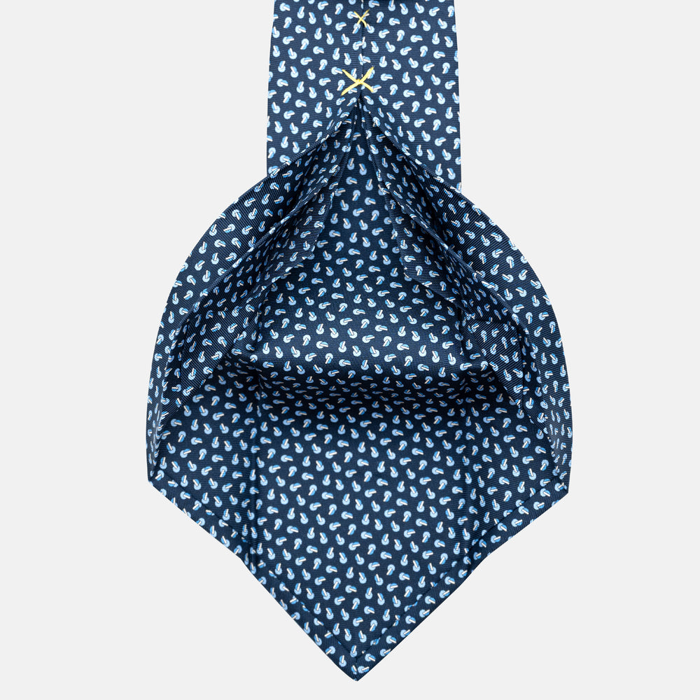 7-Fold Silk Tie in Micro Pattern in Light Blue - JA056129-12