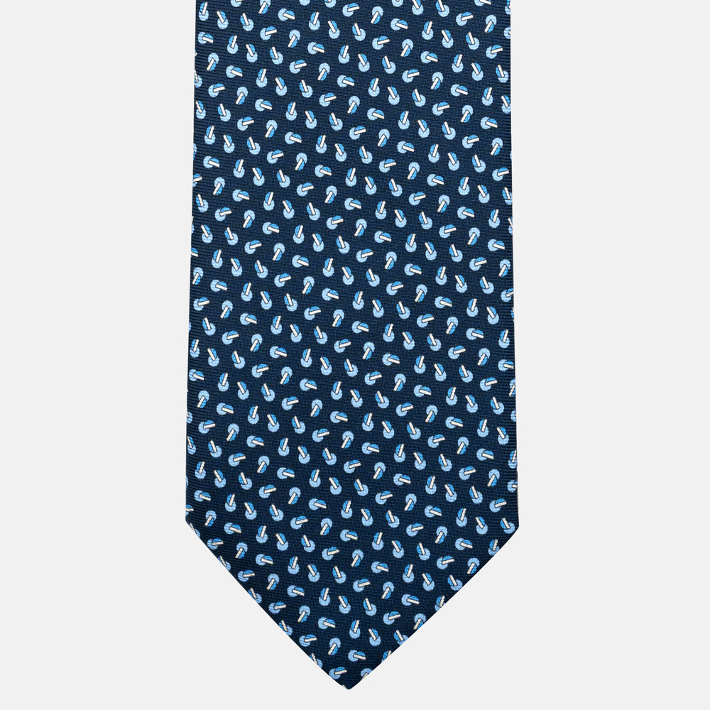 7-Fold Silk Tie in Micro Pattern in Light Blue - JA056129-12