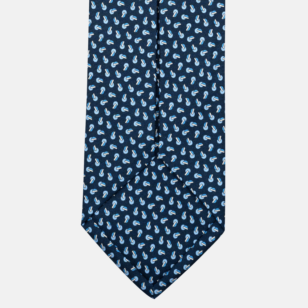 7-Fold Silk Tie in Micro Pattern in Light Blue - JA056129-12