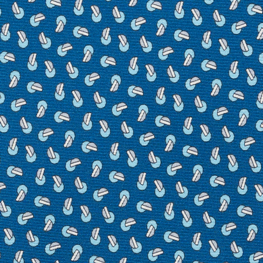 Cravatta 3 pieghe in Seta, Micro Fantasia, Azzurro Grigio - JA056129-13