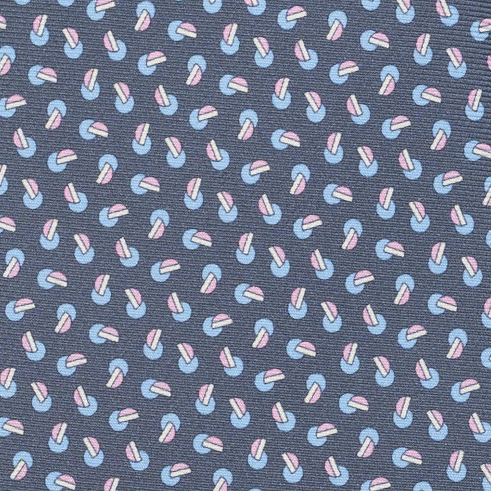 Cravatta 3 pieghe in Seta, Micro Fantasia, Grigio Rosa - JA056129-5