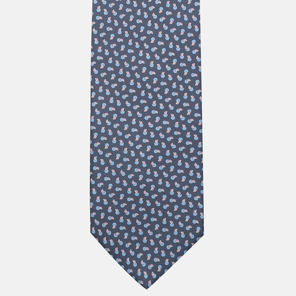 Cravatta 3 pieghe in Seta, Micro Fantasia, Grigio Rosa - JA056129-5