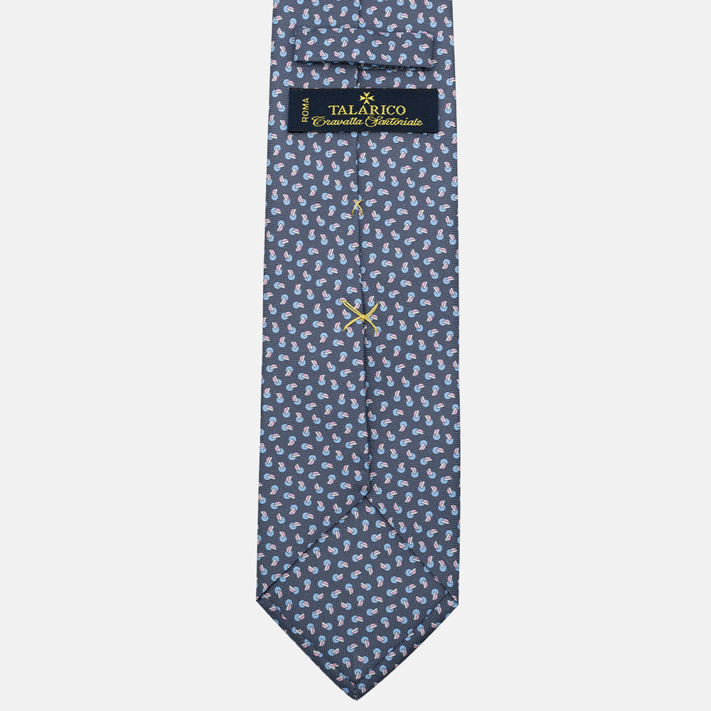 Cravatta 3 pieghe in Seta, Micro Fantasia, Grigio Rosa - JA056129-5