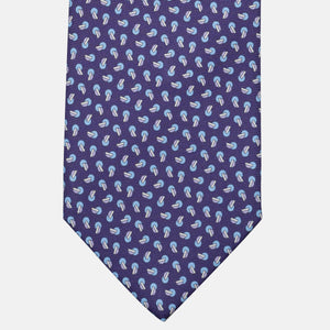 Cravatta 3 pieghe in Seta, Micro Fantasia, Viola - JA056129-8