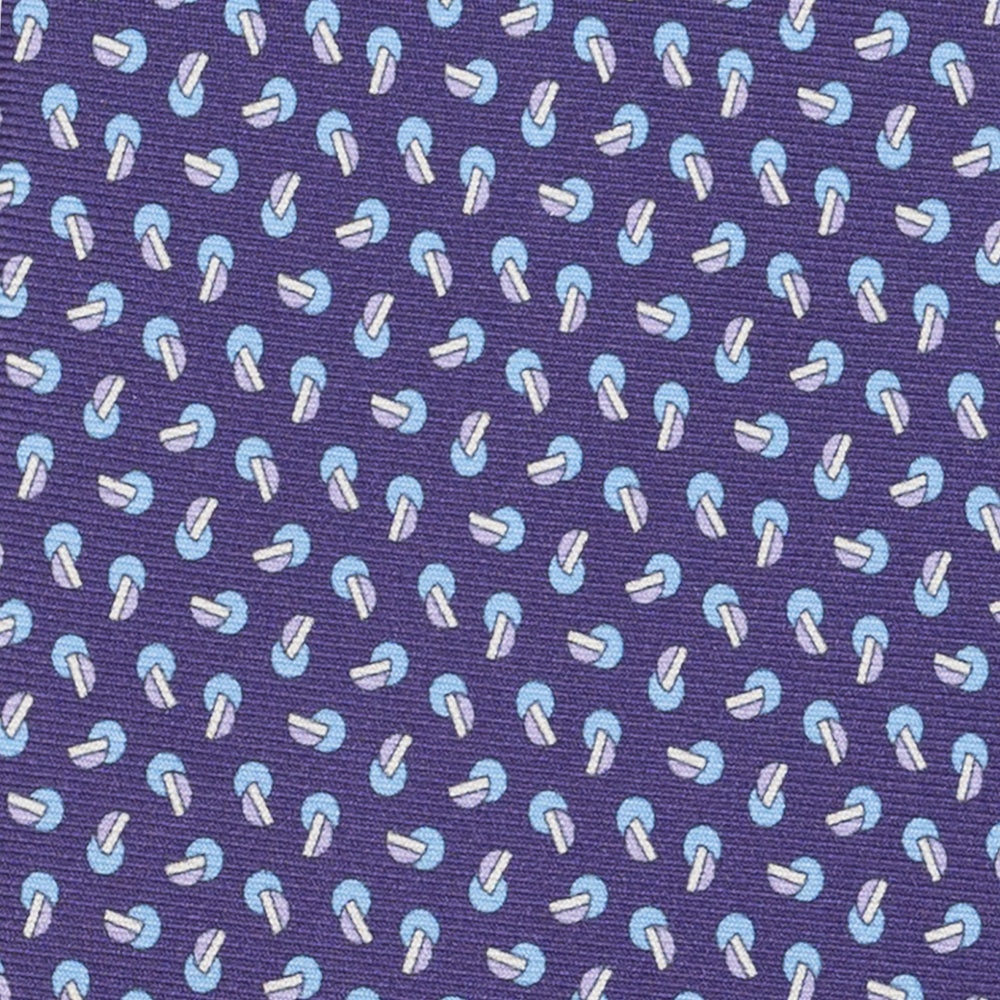 Cravatta 3 pieghe in Seta, Micro Fantasia, Viola - JA056129-8