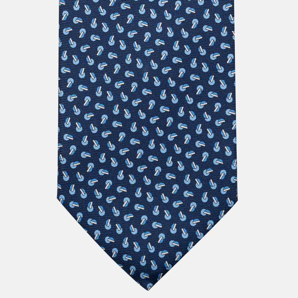 Cravatta 3 pieghe in Seta, Micro Fantasia, Azzurro Celeste - JA056129-9