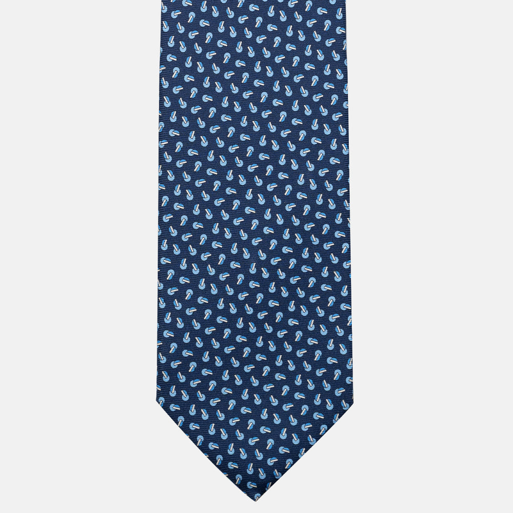 Cravatta 3 pieghe in Seta, Micro Fantasia, Azzurro Celeste - JA056129-9