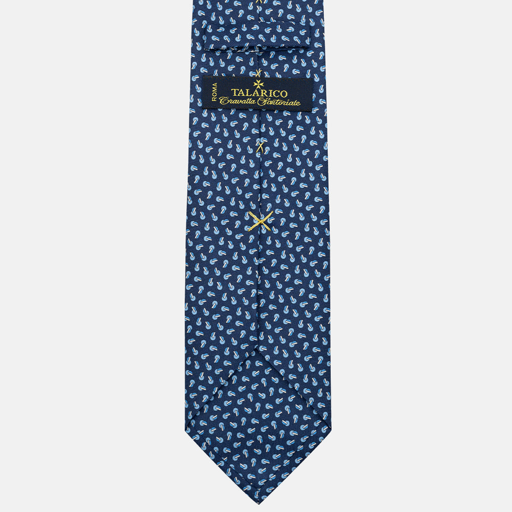 Cravatta 3 pieghe in Seta, Micro Fantasia, Azzurro Celeste - JA056129-9