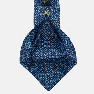 Cravatta 5 pieghe in seta Fantasia Floreale Blu Celeste - JA056130-1