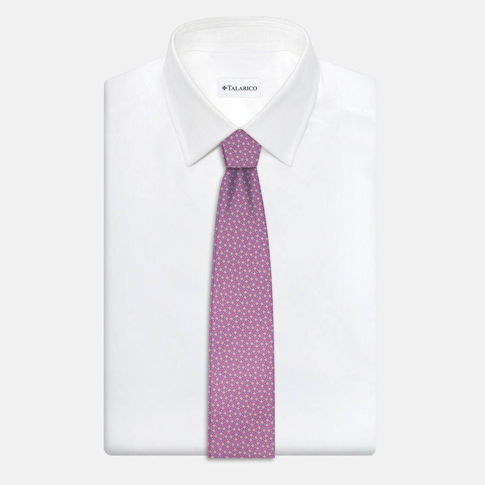 3-Fold Silk Tie, Floral Pattern, Pink - JA056130-8