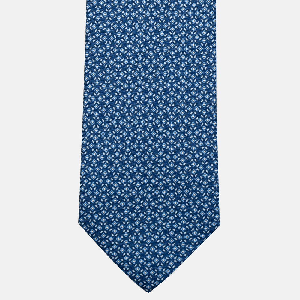 7-fold silk tie with floral pattern in light blue JA056130-9